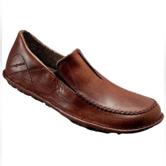 PATAGONIA Sz 13 Pau Walnut Brown Leather Slip-on Loafers Exc Cond Orig$180 Men main image 4